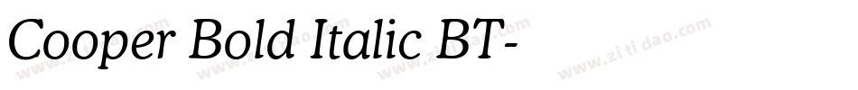 Cooper Bold Italic BT字体转换